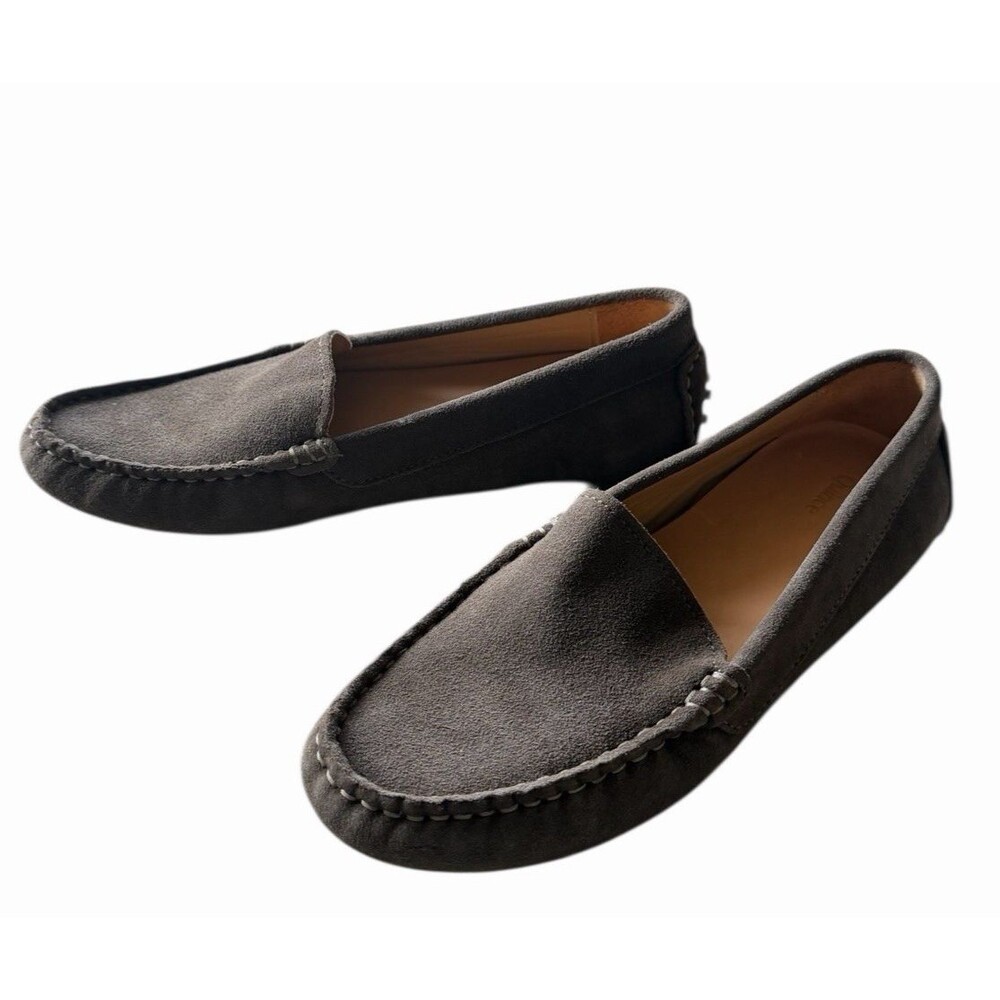 Quince 100% Suede Driver Loafer Medium Brown Shoes 8 NWT - Picture 2 of 9